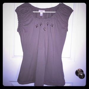 Loft- tan/brown shirt with detailed front